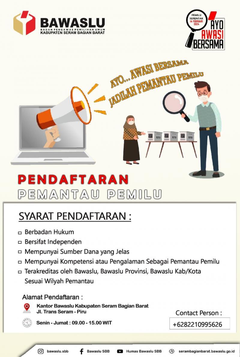Bawaslu Memanggil Bergabung Bersama Jadilah Pemantau Pemilu