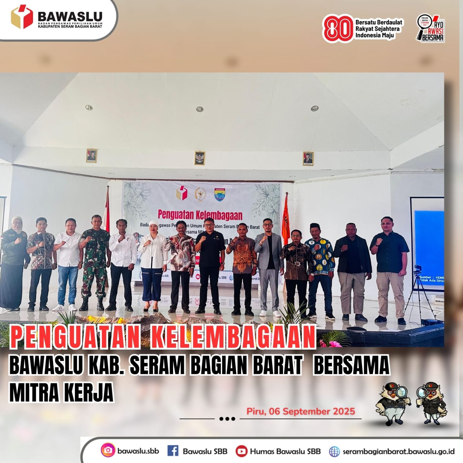 Bupati Seram Bagian Barat Asri Arman,M.T. “memberikan apresiasi kepada Bawaslu Seram Bagian Barat atas kerja kerasnya dalam mengawasi tahapan pemilu dan pilkada pada tahun 2024”